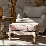 Мягкая банкетка из массива бука серая с растительным орнаментом Raffael Grey Floral Banquette варинант исполнения - 5 | Loft Concept в Грозном