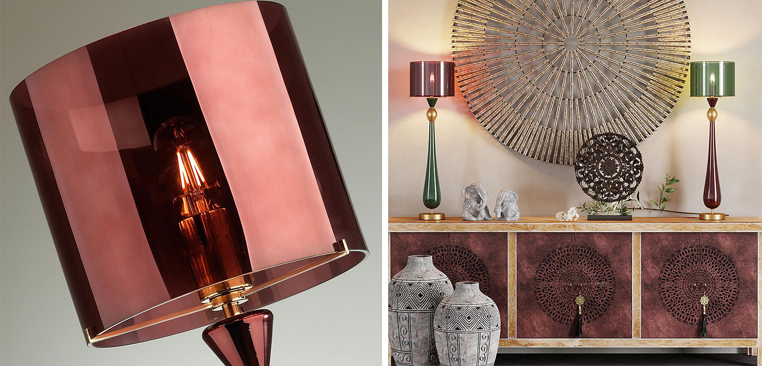 Настольная лампа Roser Burgundy Table Lamp Настольная лампа Roser Burgundy Table Lamp - Loft-Concept в Грозном