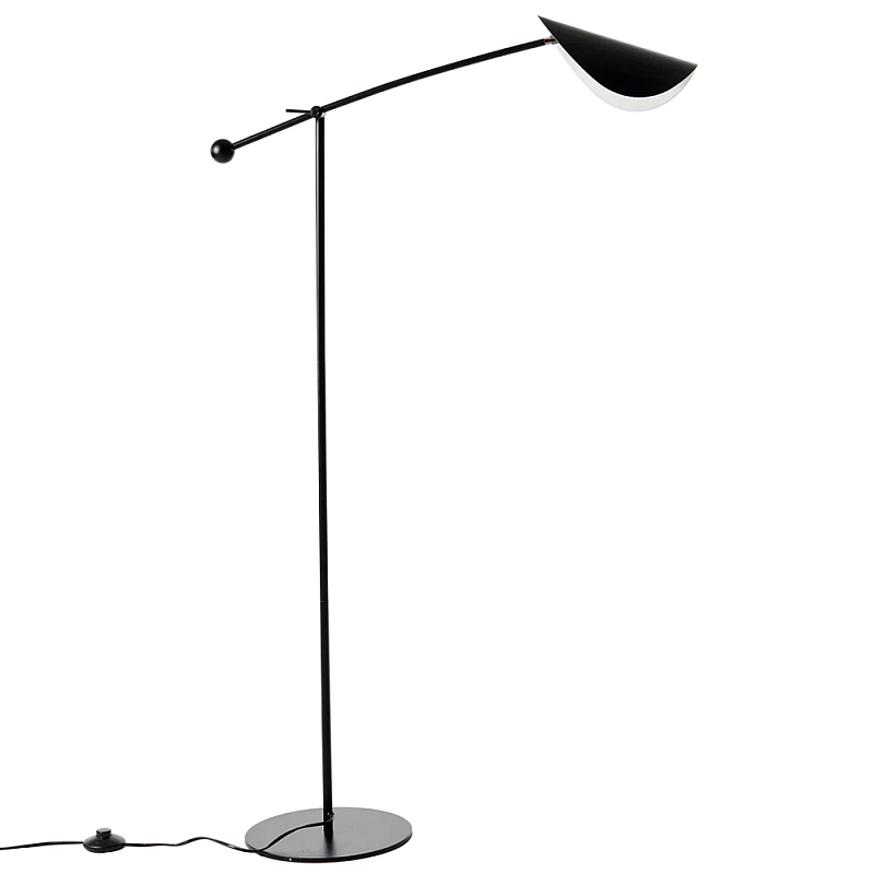 Торшер с поворотным плафоном Aracea Black Floor Lamp Черный Торшер с поворотным плафоном Aracea Black Floor Lamp Черный в Грозном | Loft Concept