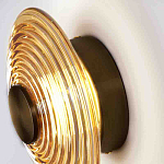 Бра с рельефным круглым плафоном янтарного цвета Savio Glass Disc Light варинант исполнения - 2 | Loft Concept в Грозном