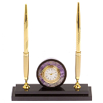 Часы настольные с двумя ручками из натурального камня Stone Clock варинант исполнения - 1 | Loft Concept в Грозном