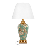 Настольная лампа бирюзовая с цветочным принтом Turquoise Flight варинант исполнения - 1 | Loft Concept в Грозном
