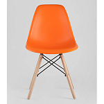 Пластиковый стул на ножках из массива бука Eames Orange варинант исполнения - 4 | Loft Concept в Грозном
