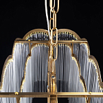 Люстра прямоугольная на цепях с прозрачными трубками и волнистым краем Nembus варинант исполнения - 10 | Loft Concept в Грозном