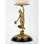 Чаша стеклянная прозрачная на бронзовой подставке с фигуркой девушки Eden Garden варинант исполнения - 2 | Loft Concept в Грозном