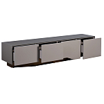 Тумба под телевизор со стеклянной столешницей и с выдвижными ящиками Minimalist Accent варинант исполнения - 2 | Loft Concept в Грозном