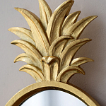 Зеркало овальной формы с золотистой рамкой и декоративной верхушкой в виде ананаса Pineapple Shine  варинант исполнения - 3 | Loft Concept в Грозном