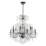 Люстра с хрустальными подвесками и металлическим основанием Диаметр 80 см Rococo Iron & Crystal Chandelier варинант исполнения - 1 | Loft Concept в Грозном