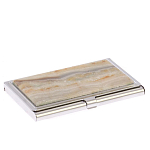 Визитница карманная металлическая с накладкой из натурального камня Агат Stone Business Card Holders  варинант исполнения - 2 | Loft Concept в Грозном