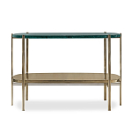 Консоль овальной формы золотая с полкой для хранения Craig варинант исполнения - 1 | Loft Concept в Грозном