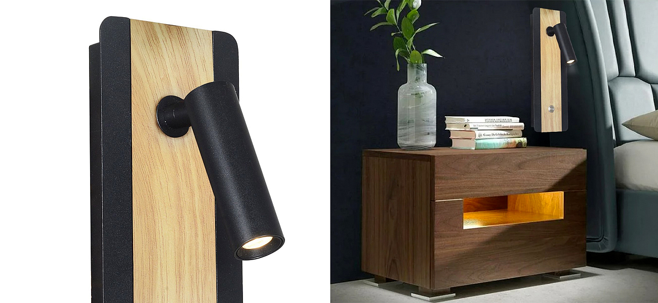 Бра с поворотным спотом GAVIN WOOD Light Бра с поворотным спотом GAVIN WOOD Light - Loft-Concept в Грозном