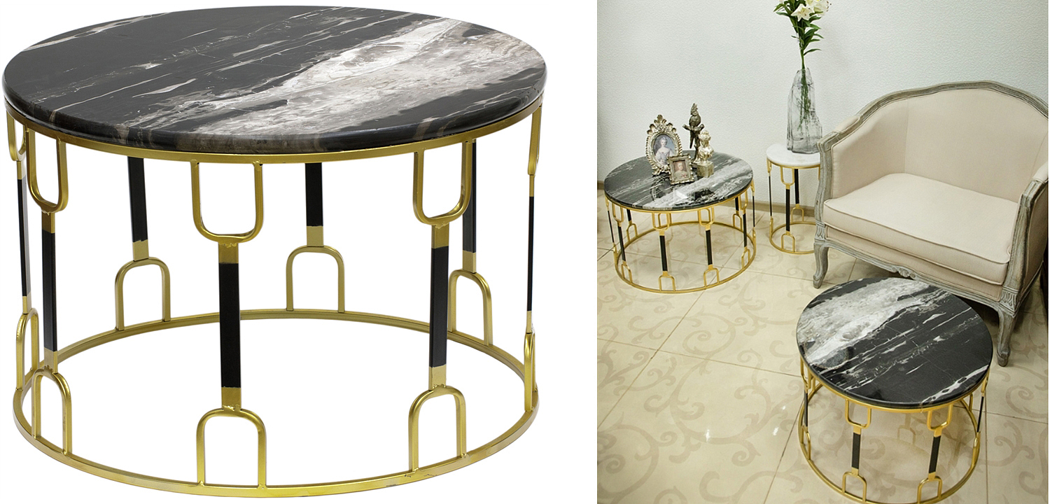 Приставной стол Dorius Side Table black marble Приставной стол Dorius Side Table black marble - Loft-Concept в Грозном