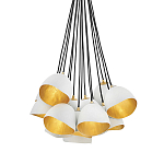 Люстра с 15-ю белыми  плафонами с золотой внутренней поверхностью Hinkley варинант исполнения - 1 | Loft Concept в Грозном