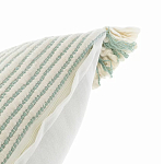 Чехол на подушку мятного цвета с бахромой и объемным узором Ethnic mix варинант исполнения - 3 | Loft Concept в Грозном