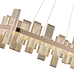 Люстра подвесная прямоугольная с рифлёными прозрачными элементами и золотым основанием Aurea Vista варинант исполнения - 2 | Loft Concept в Грозном