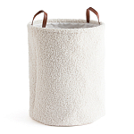 Корзина для белья из ткани букле Boucle Organizers Round варинант исполнения - 1 | Loft Concept в Грозном