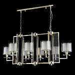 Люстра прямоугольной формы с 8-ю цилиндрическими плафонами из стекла Laurent варинант исполнения - 8 | Loft Concept в Грозном