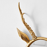 Овальное зеркало с декором оленьи рога Golden Deer Mirror варинант исполнения - 3 | Loft Concept в Грозном