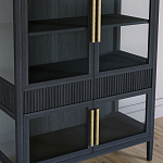 Витрина Primo со стеклянными фасадами и 2 ящиками Черный дуб варинант исполнения - 3 | Loft Concept в Грозном