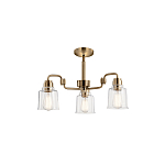 Люстра цвета латунь с 3-мя прозрачными стеклянными плафонами Kichler варинант исполнения - 3 | Loft Concept в Грозном