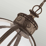 Подвесной светильник бронзового цвета с прозрачным стеклянным плафоном в форме шара в индустриальном стиле на цепи 4 лампы Feiss варинант исполнения - 5 | Loft Concept в Грозном