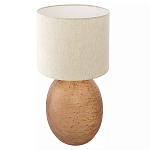 Настольная лампа с тканевым бежевым абажуром на овальном основании Beige Lampshade on Oval Base варинант исполнения - 1 | Loft Concept в Грозном