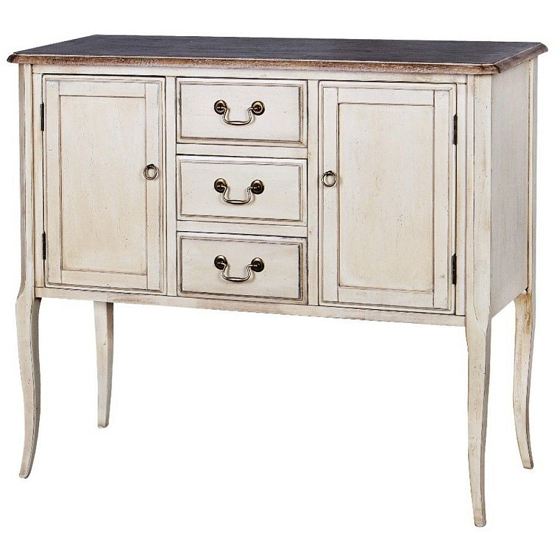 Комод в стиле прованс с ящиками и дверцами Rene Montmartre Provence Chest of Drawers Белый Дуб темный Комод в стиле прованс с ящиками и дверцами Rene Montmartre Provence Chest of Drawers Белый Дуб темный в Грозном | Loft Concept
