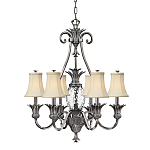 Люстра с 7-ю кремовыми текстильными абажурами Hinkley варинант исполнения - 1 | Loft Concept в Грозном