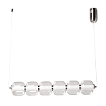 Люстра линейная с 6-ю прозрачными стеклянными плафонами округлой формы HANDLE GRAPE варинант исполнения - 2 | Loft Concept в Грозном