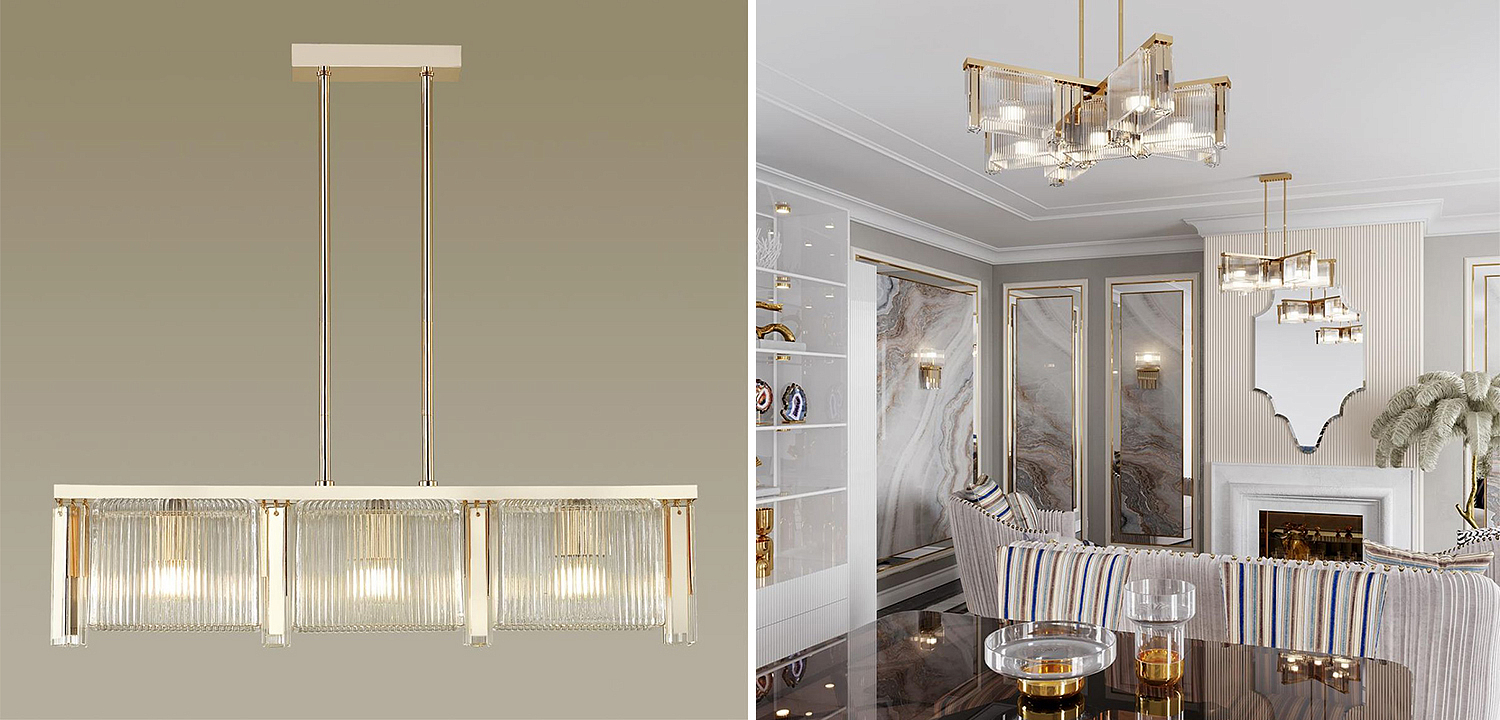 Люстра Madelen Gold Linear Chandelier Люстра Madelen Gold Linear Chandelier - Loft-Concept в Грозном