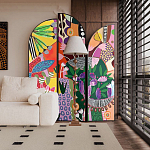 Ширма цветочный принт Colored Partition варинант исполнения - 1 | Loft Concept в Грозном