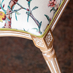 Стул из массива бука бежевый с изображением птиц и цветов Beige Green Chinoiserie Peach Garden Chair варинант исполнения - 5 | Loft Concept в Грозном