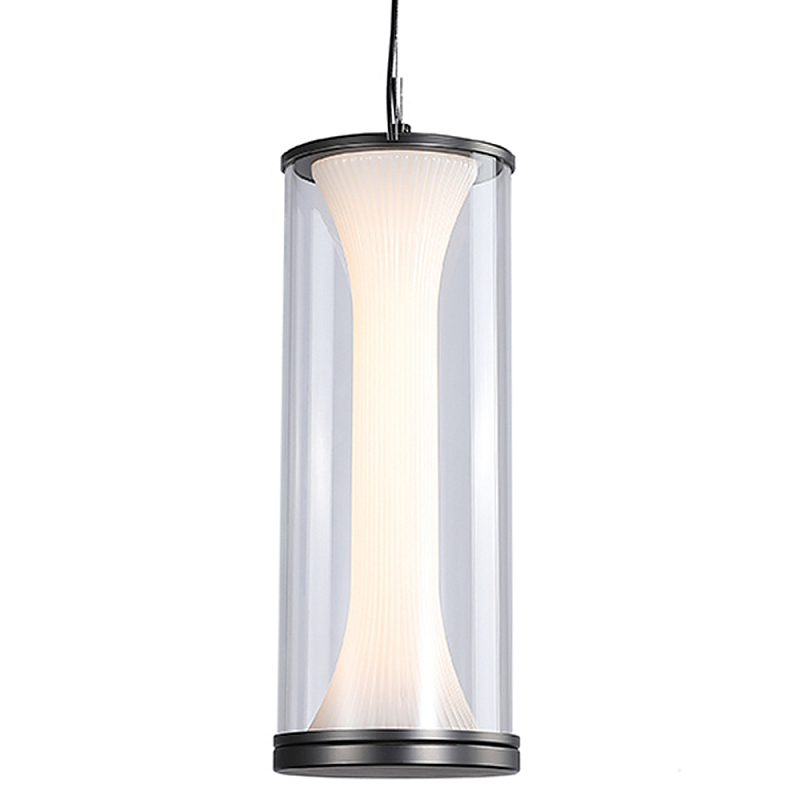 Подвесной светильник со стеклянным плафоном Trina Flask Black Hanging Lamp Прозрачное Стекло Белый Черный матовый Подвесной светильник со стеклянным плафоном Trina Flask Black Hanging Lamp Прозрачное Стекло Белый Черный матовый в Грозном | Loft Concept