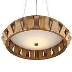 Люстра круглая из толстых деревянных реек Wooden Slats варинант исполнения - 3 | Loft Concept в Грозном