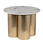 Стол журнальный круглый керамогранит белый Keramos варинант исполнения - 1 | Loft Concept в Грозном