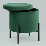 Зеленый пуф на черных ножках SANJAY варинант исполнения - 2 | Loft Concept в Грозном