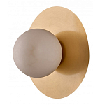 Бра круглое с плафоном из натурального камня на латунном основании Cryptocrystalline Stone варинант исполнения - 1 | Loft Concept в Грозном