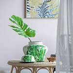 Ваза с зелёными листьями и крышкой Vase Green Leaves варинант исполнения - 1 | Loft Concept в Грозном
