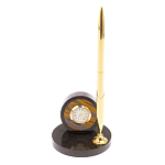 Часы настольные с ручкой из натурального камня Stone Clock варинант исполнения - 10 | Loft Concept в Грозном