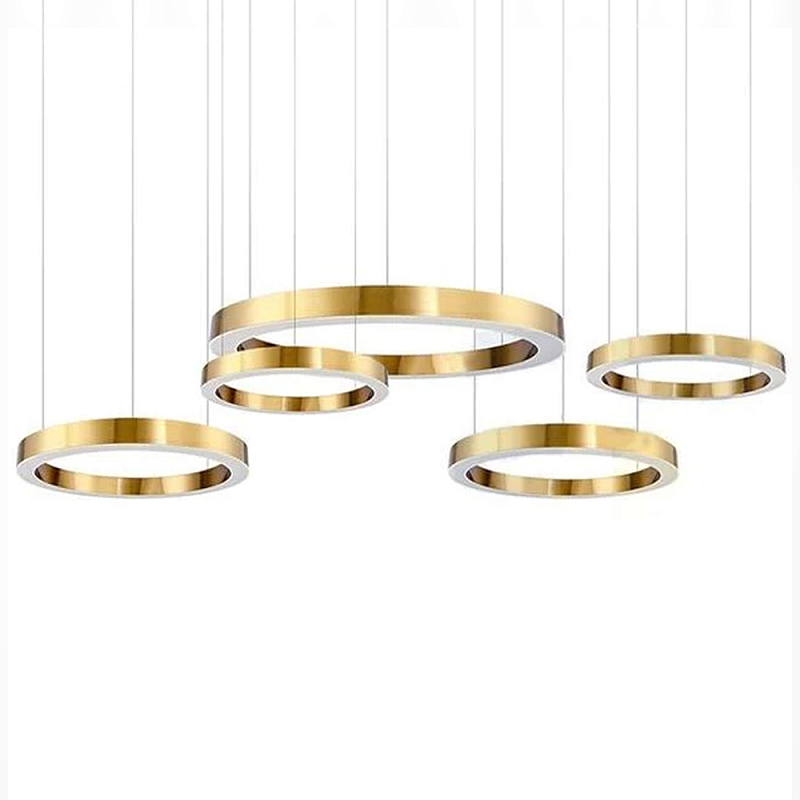 Люстра Light Ring Horizontal Латунь Глянцевое золото Латунь в Грозном | Loft Concept 
