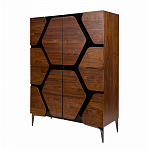 Высокий комод с узором из шпона на фасаде Sahara варинант исполнения - 3 | Loft Concept в Грозном