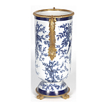 Ваза с бронзовыми ручками и синим цветочным узором Blue & White Ornament варинант исполнения - 3 | Loft Concept в Грозном