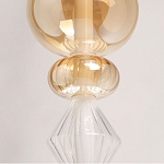 Подвесной светильник с вертикальной композицией из прозрачных и янтарных стеклянных шаров и ромбов Gabriel Scott Luna варинант исполнения - 4 | Loft Concept в Грозном