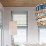 Люстра трехъярусная с декором из круглых деревянных бусин с кисточками Blue Wooden Beads Chandelier варинант исполнения - 4 | Loft Concept в Грозном