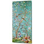 Постер на холсте в стиле шинуазри с изображением сада Chinoiserie Imperial Garden Birds and People Poster варинант исполнения - 1 | Loft Concept в Грозном