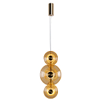 Подвесной светильник светодиодный со стеклянными плафонами янтарного цвета в форме дисков Savio Glass Disc варинант исполнения - 2 | Loft Concept в Грозном