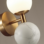 Бра с шарообразным матовым плафоном и шаром из камня на металлическом основании Orb Essence варинант исполнения - 6 | Loft Concept в Грозном