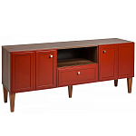 ТВ-тумба красная из массива бука с 2-мя дверками и ящиком Wenge Light варинант исполнения - 1 | Loft Concept в Грозном