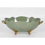 Чаша зеленого цвета из фарфора с волнообразным краем Eden Garden porcelain and bronze варинант исполнения - 3 | Loft Concept в Грозном