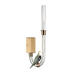 Бра с прозрачной изогнутой трубкой и декоративной фигуркой птицы Ganthea варинант исполнения - 1 | Loft Concept в Грозном